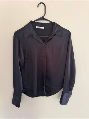 Abercrombie & Fitch Black Long-Sleeve Button-Down Shirt